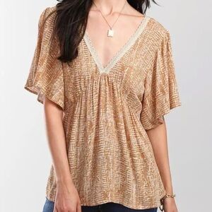 Daytrip Double V-Neck Babydoll Top